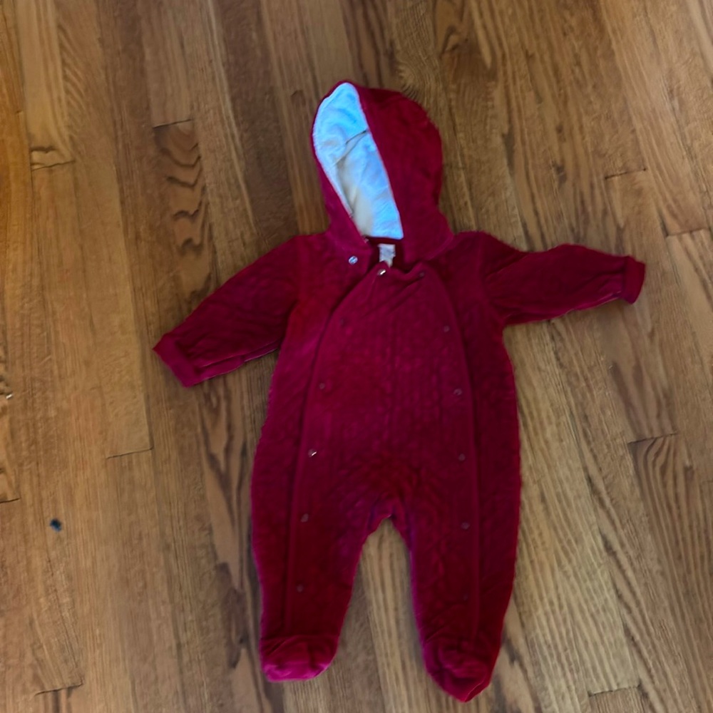 Red Velour Snow suit